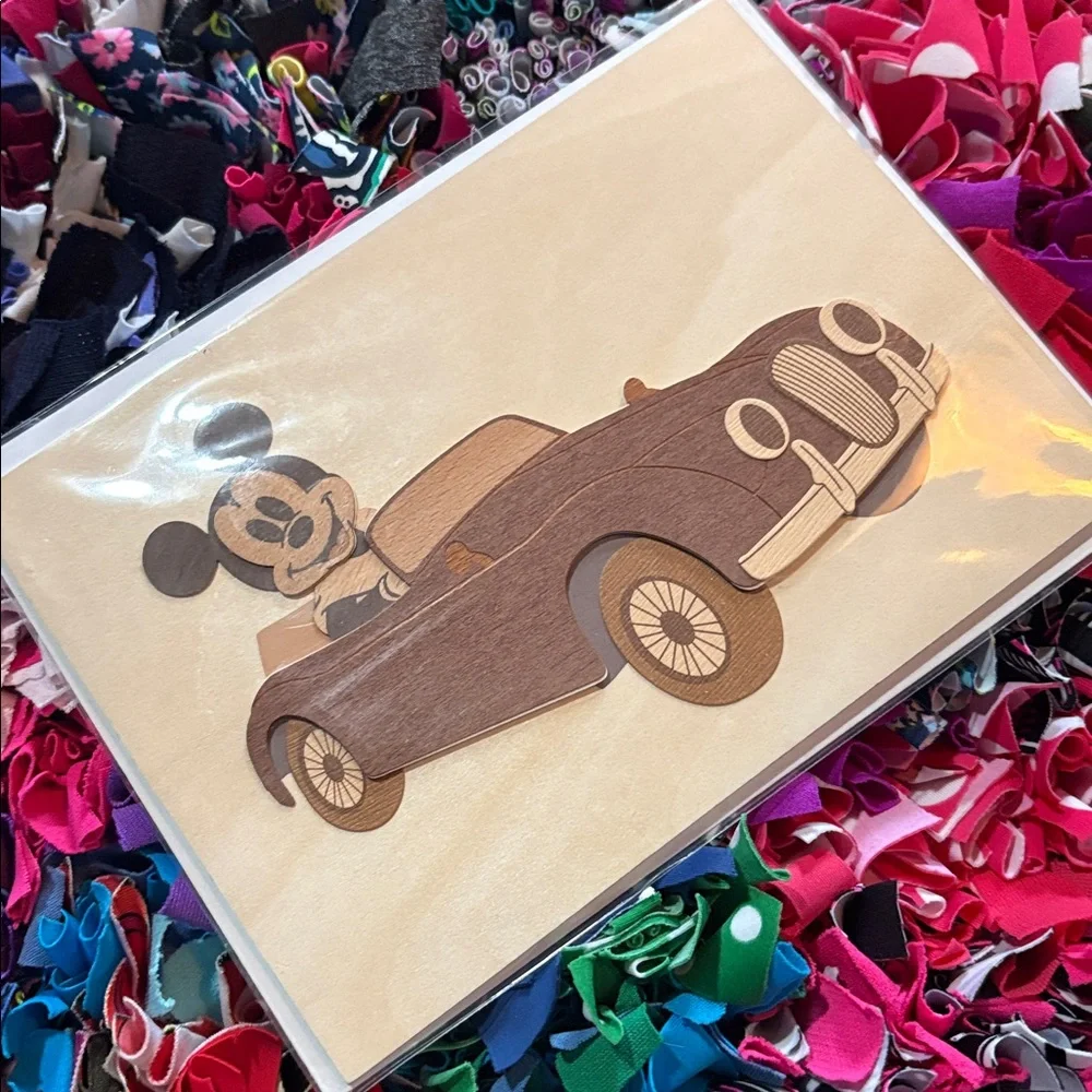 🆕American Greetings-Papyrus ‘Disney’ “Mickey Mouse” 3D Wood Card-Blank Inside